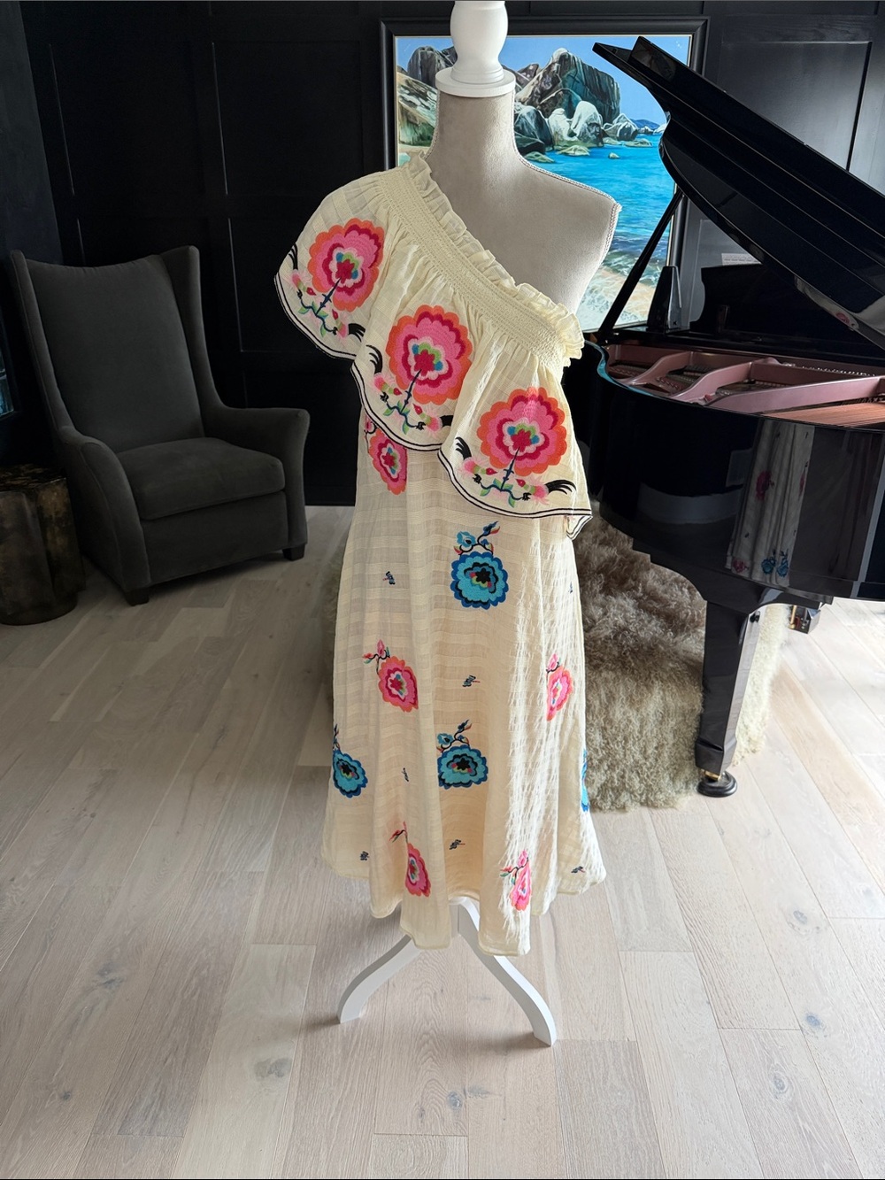 Plenty by Tracy Reese (Anthropology) One Shoulder embroidered dress.